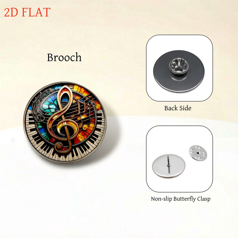 Women's 5pcs Music-Themed Necklace, Earrings, Brooch, Bracelet Set